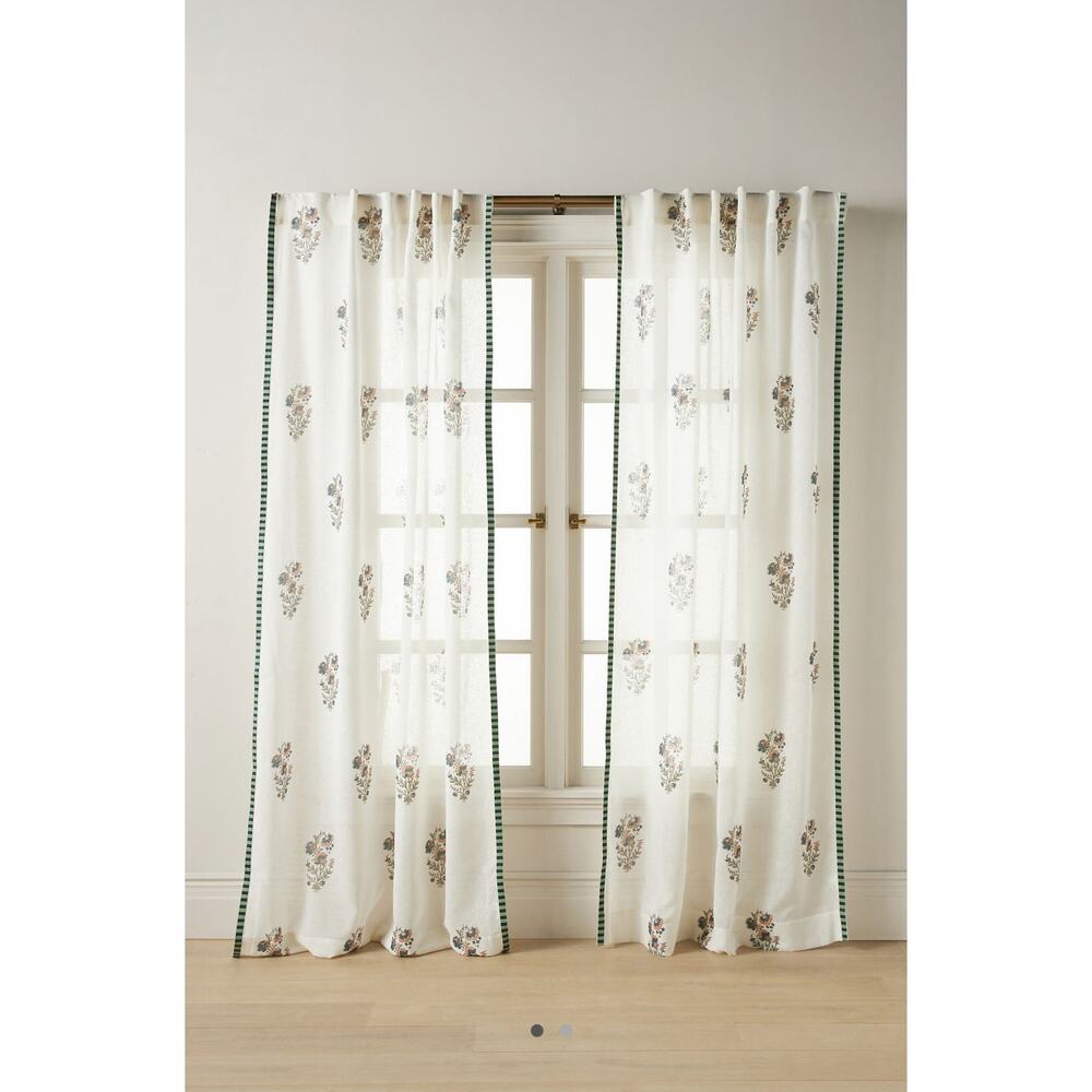 Set of 2 block print Floral panels ANTHROPOLOGIE LIKE NEW